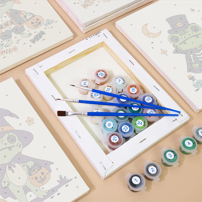 Costumed Halloween Frogs mini paint by numbers – image 2