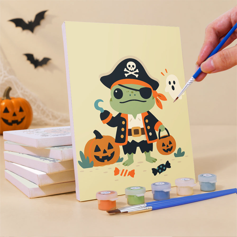 Costumed Halloween Frogs mini paint by numbers – image 3