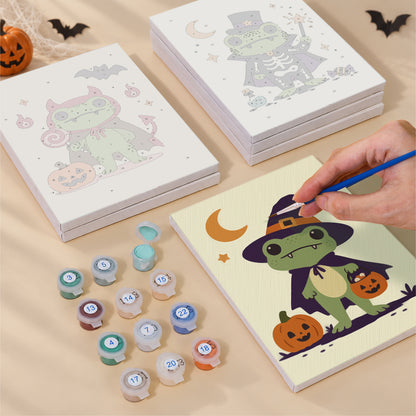 Costumed Halloween Frogs mini paint by numbers – image 4