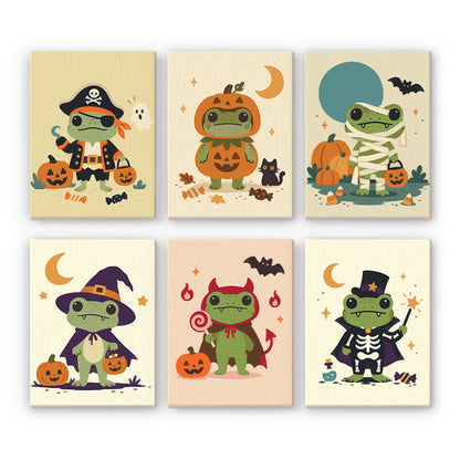 Costumed Halloween Frogs mini paint by numbers – image 7