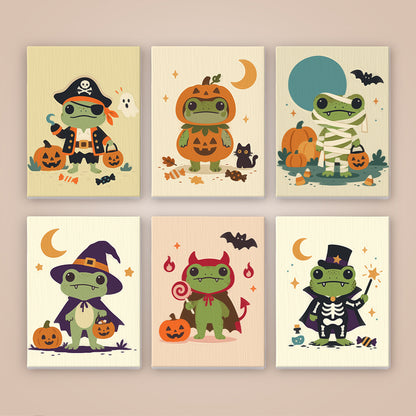 Costumed Halloween Frogs mini paint by numbers – image 8