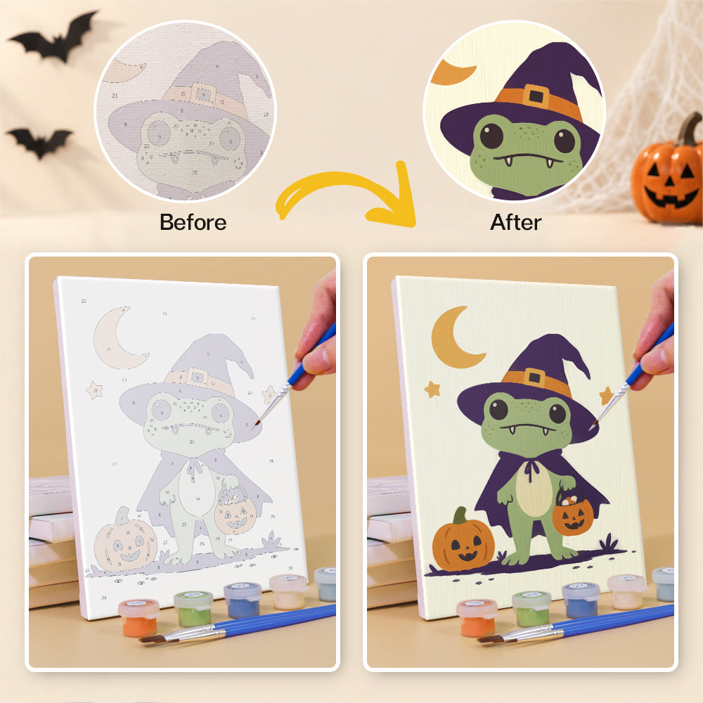 Costumed Halloween Frogs mini paint by numbers – image 10