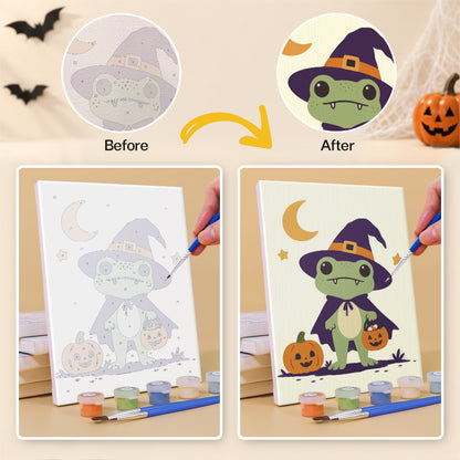 Costumed Halloween Frogs mini paint by numbers – image 10