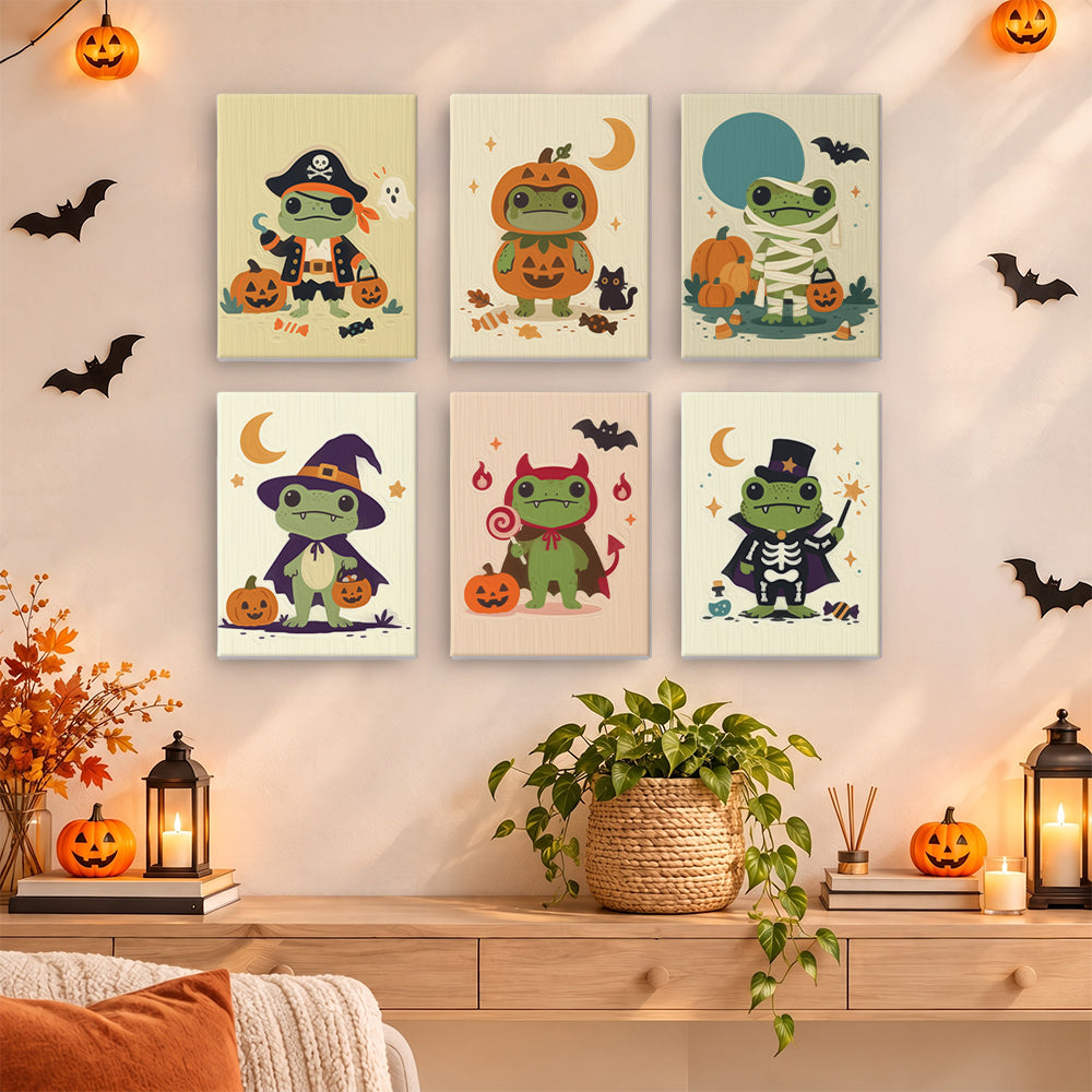 Costumed Halloween Frogs mini paint by numbers – image 14