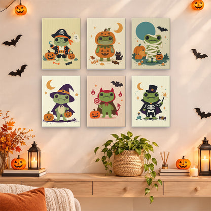 Costumed Halloween Frogs mini paint by numbers – image 14