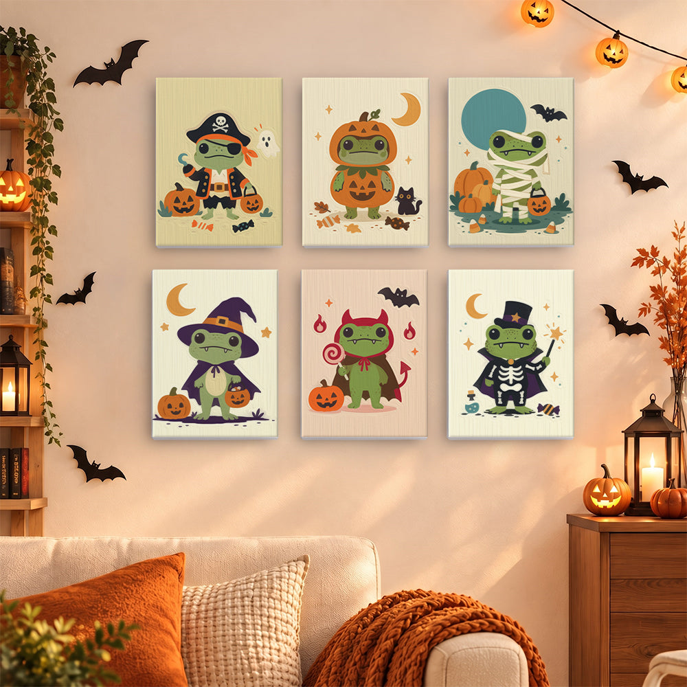Costumed Halloween Frogs mini paint by numbers – image 15