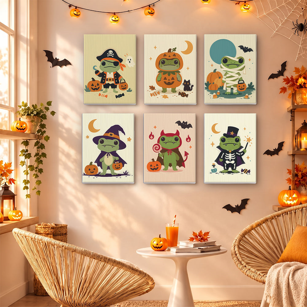 Costumed Halloween Frogs mini paint by numbers – image 16