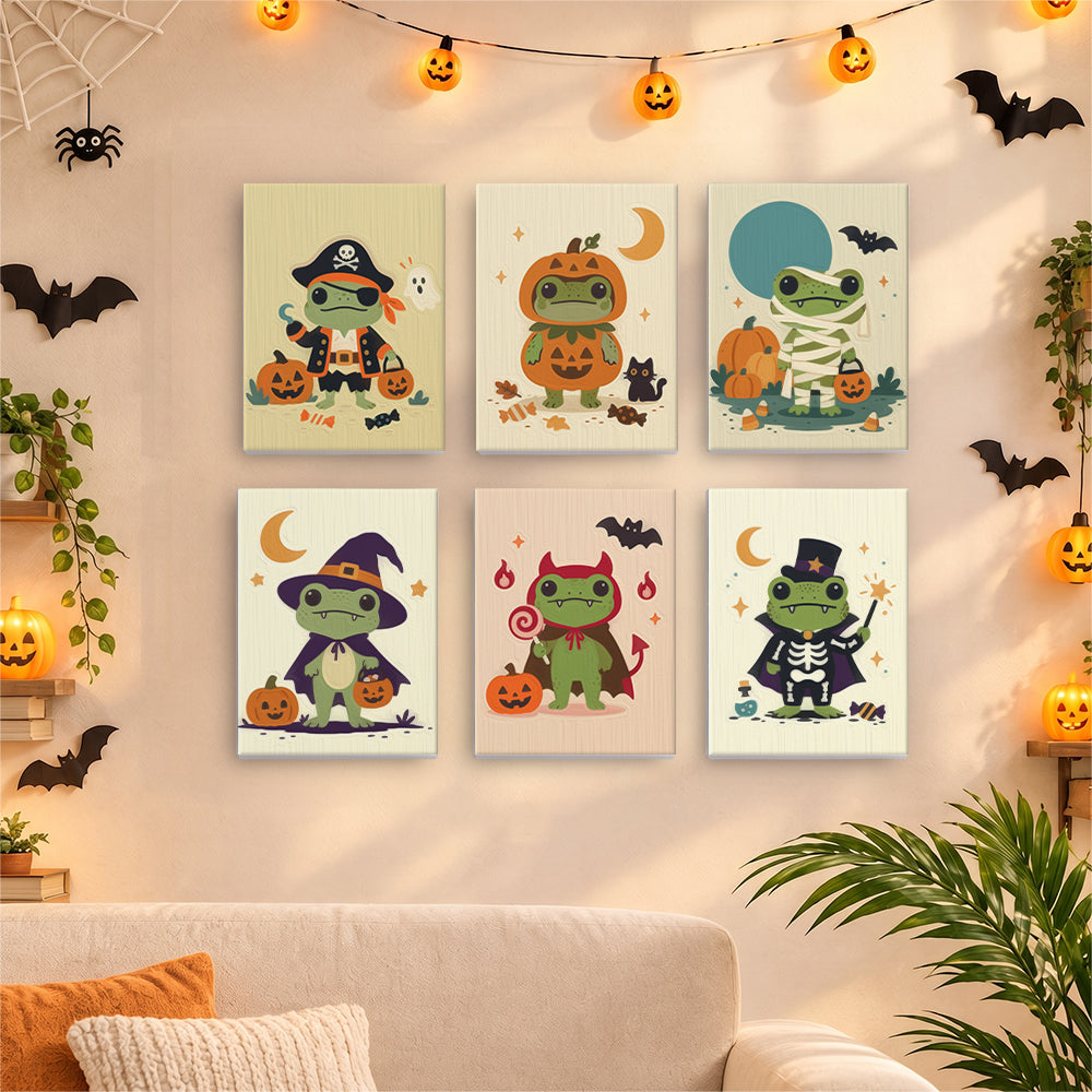Costumed Halloween Frogs mini paint by numbers – image 17