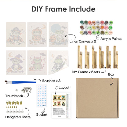 Costumed Halloween Frogs mini paint by numbers – image 18
