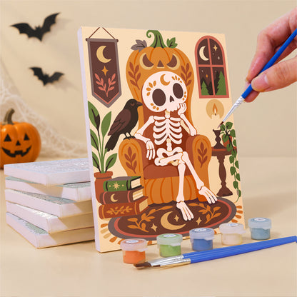 Cozy Folk Art Skeleton mini paint by numbers – image 3