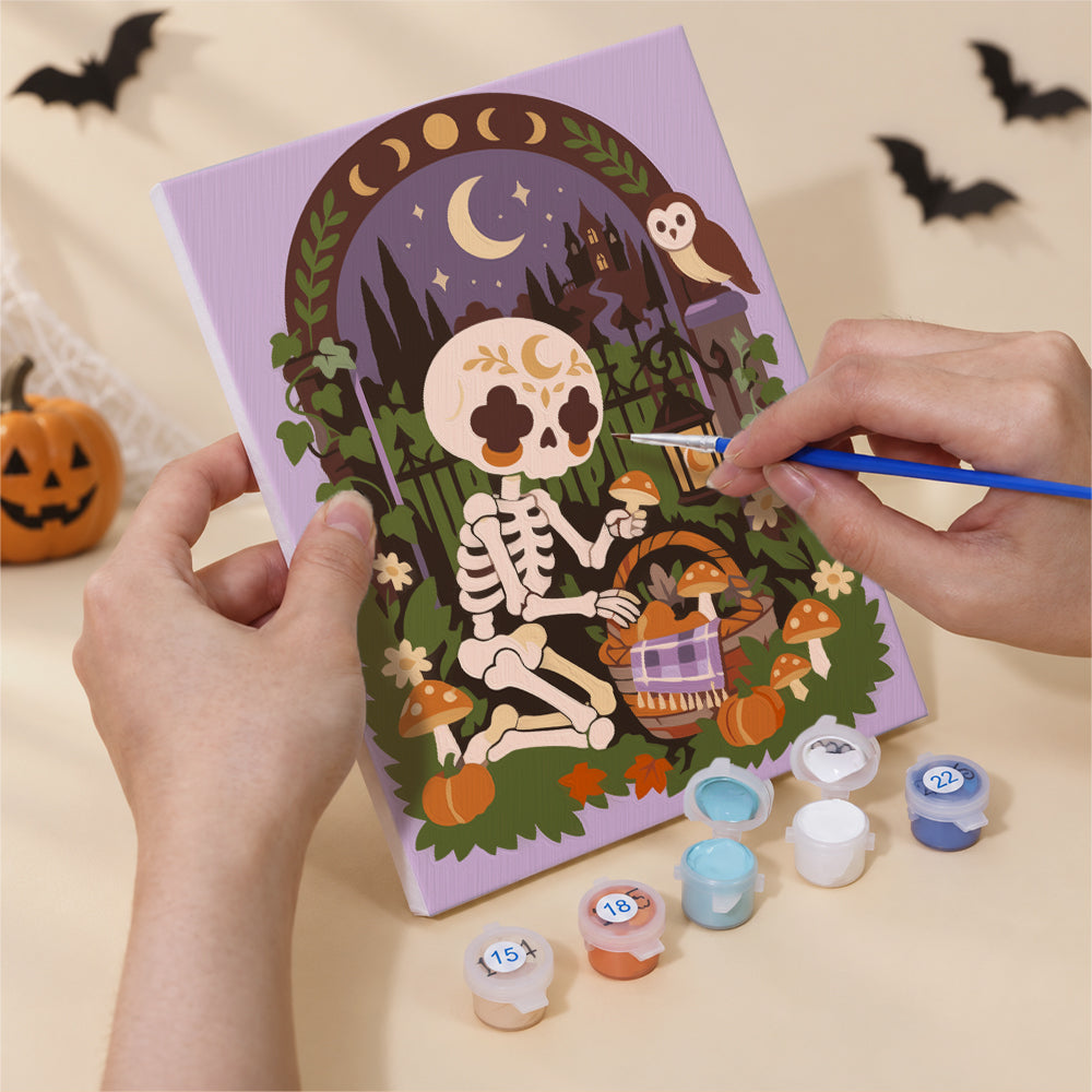 Cozy Folk Art Skeleton mini paint by numbers – image 5