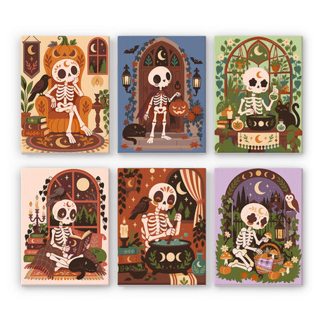 Cozy Folk Art Skeleton mini paint by numbers – image 7