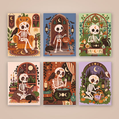 Cozy Folk Art Skeleton mini paint by numbers – image 8