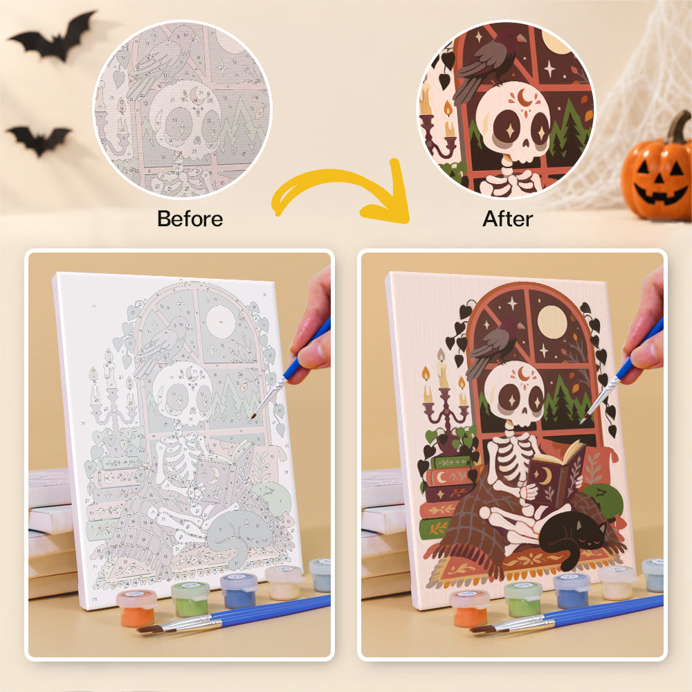 Cozy Folk Art Skeleton mini paint by numbers – image 10