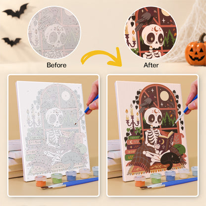 Cozy Folk Art Skeleton mini paint by numbers – image 10