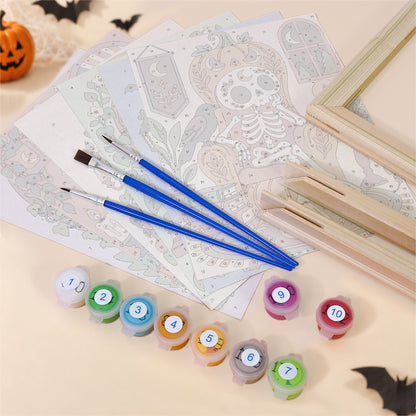 Cozy Folk Art Skeleton mini paint by numbers – image 11