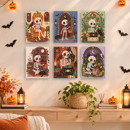 Cozy Folk Art Skeleton mini paint by numbers – image 14