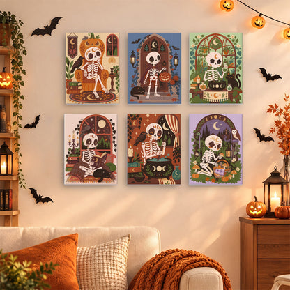 Cozy Folk Art Skeleton mini paint by numbers – image 15