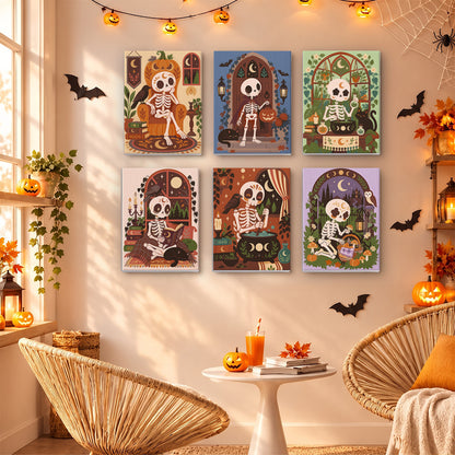 Cozy Folk Art Skeleton mini paint by numbers – image 16