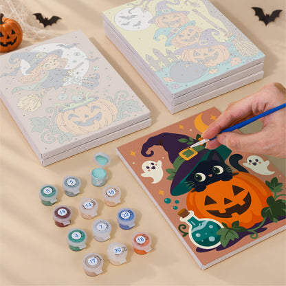Whimsical Witch and Pumpkin mini paint by numbers – image 4