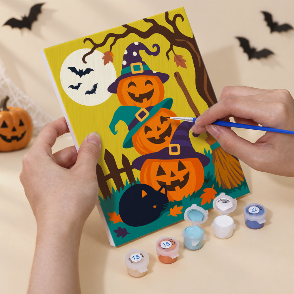 Whimsical Witch and Pumpkin mini paint by numbers – image 5