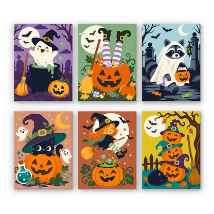 Whimsical Witch and Pumpkin mini paint by numbers – image 7