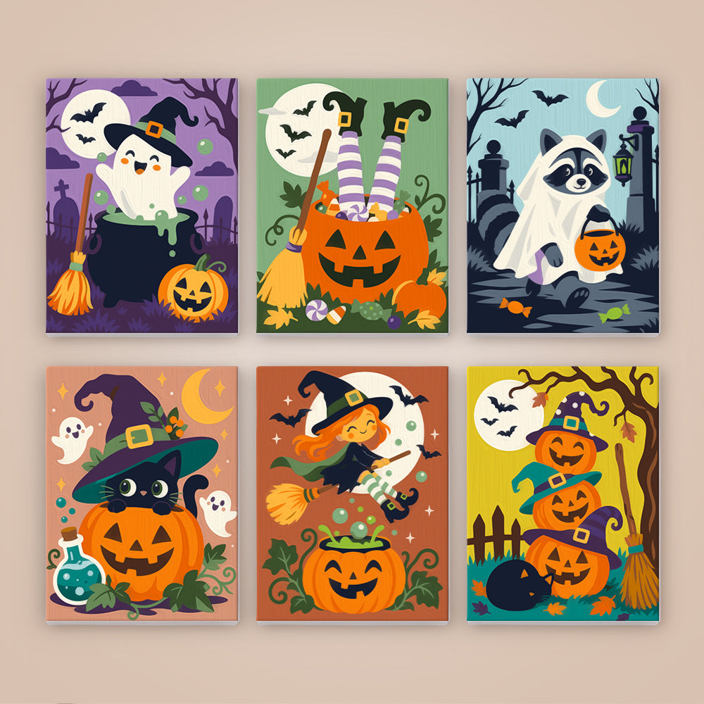 Whimsical Witch and Pumpkin mini paint by numbers – image 8