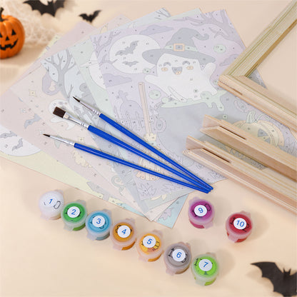 Whimsical Witch and Pumpkin mini paint by numbers – image 11
