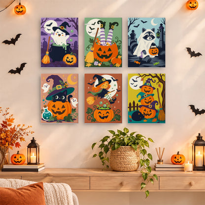 Whimsical Witch and Pumpkin mini paint by numbers – image 14