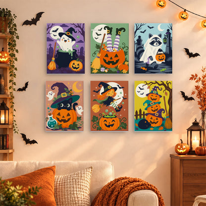 Whimsical Witch and Pumpkin mini paint by numbers – image 15