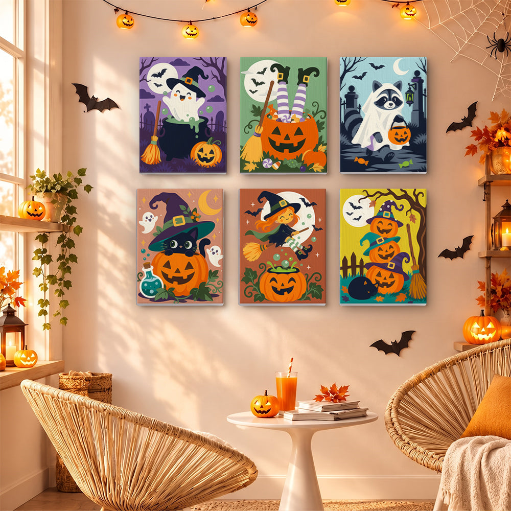 Whimsical Witch and Pumpkin mini paint by numbers – image 16