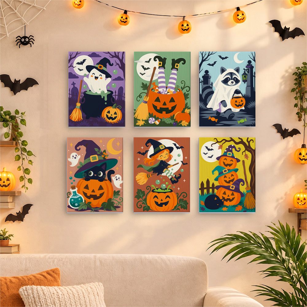 Whimsical Witch and Pumpkin mini paint by numbers – image 17