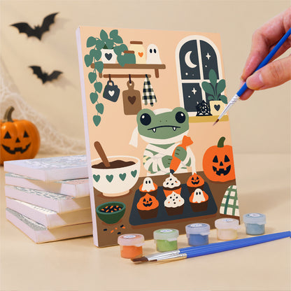 Cozy Halloween Frog mini paint by numbers – image 3
