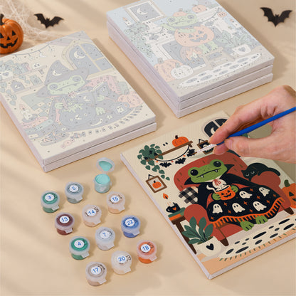 Cozy Halloween Frog mini paint by numbers – image 4