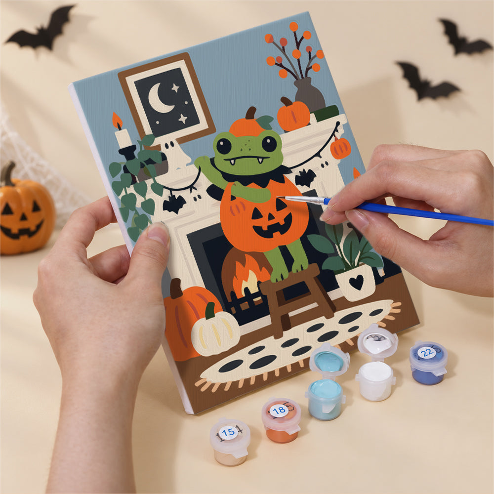 Cozy Halloween Frog mini paint by numbers – image 5