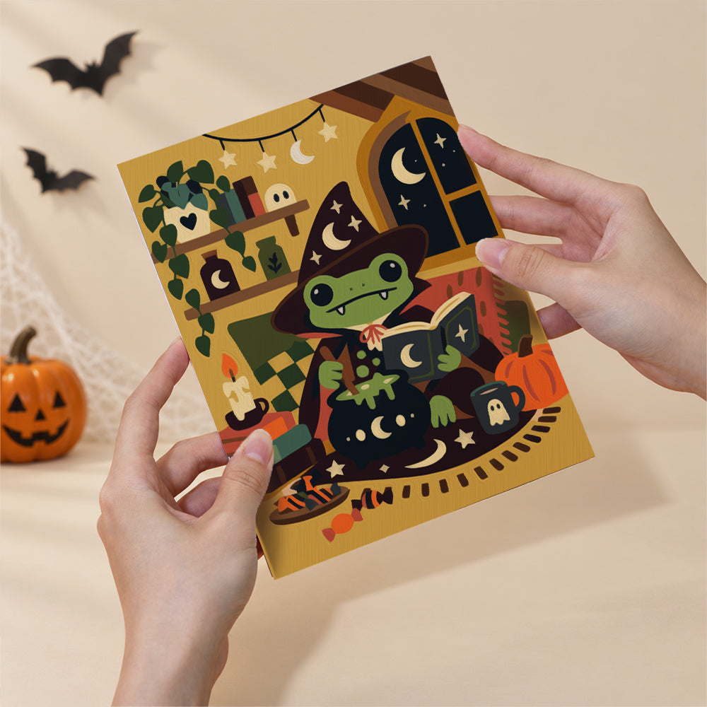 Cozy Halloween Frog mini paint by numbers – image 6