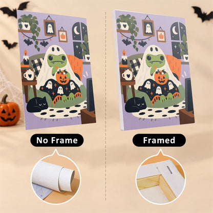 Cozy Halloween Frog mini paint by numbers – image 13