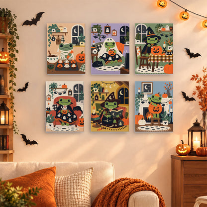 Cozy Halloween Frog mini paint by numbers – image 15