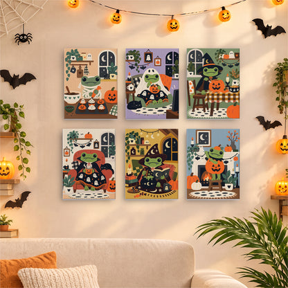 Cozy Halloween Frog mini paint by numbers – image 17