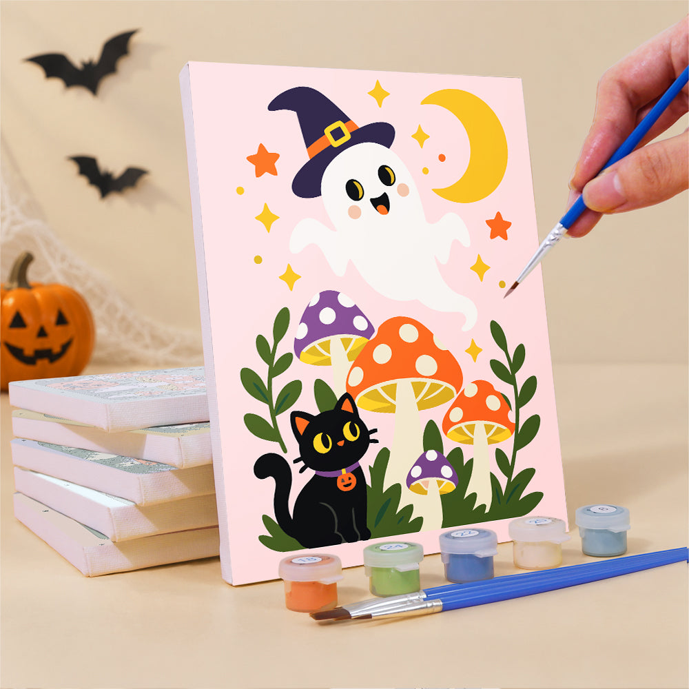 Toadstool Frog Witch and Bats mini paint by numbers – image 3