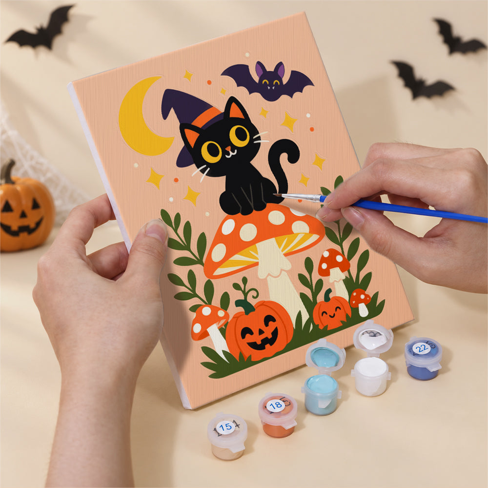 Toadstool Frog Witch and Bats mini paint by numbers – image 5