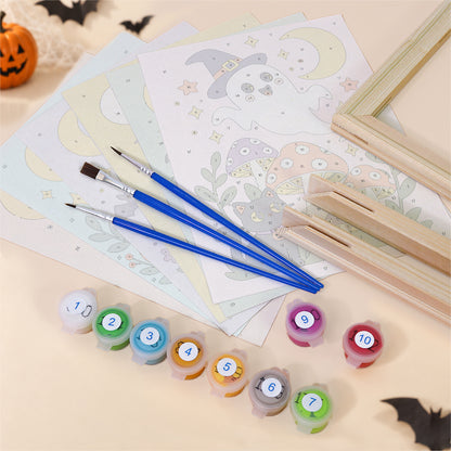 Toadstool Frog Witch and Bats mini paint by numbers – image 11