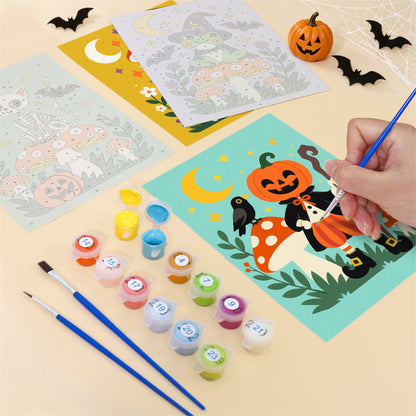 Toadstool Frog Witch and Bats mini paint by numbers – image 12