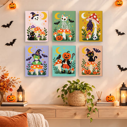 Toadstool Frog Witch and Bats mini paint by numbers – image 14