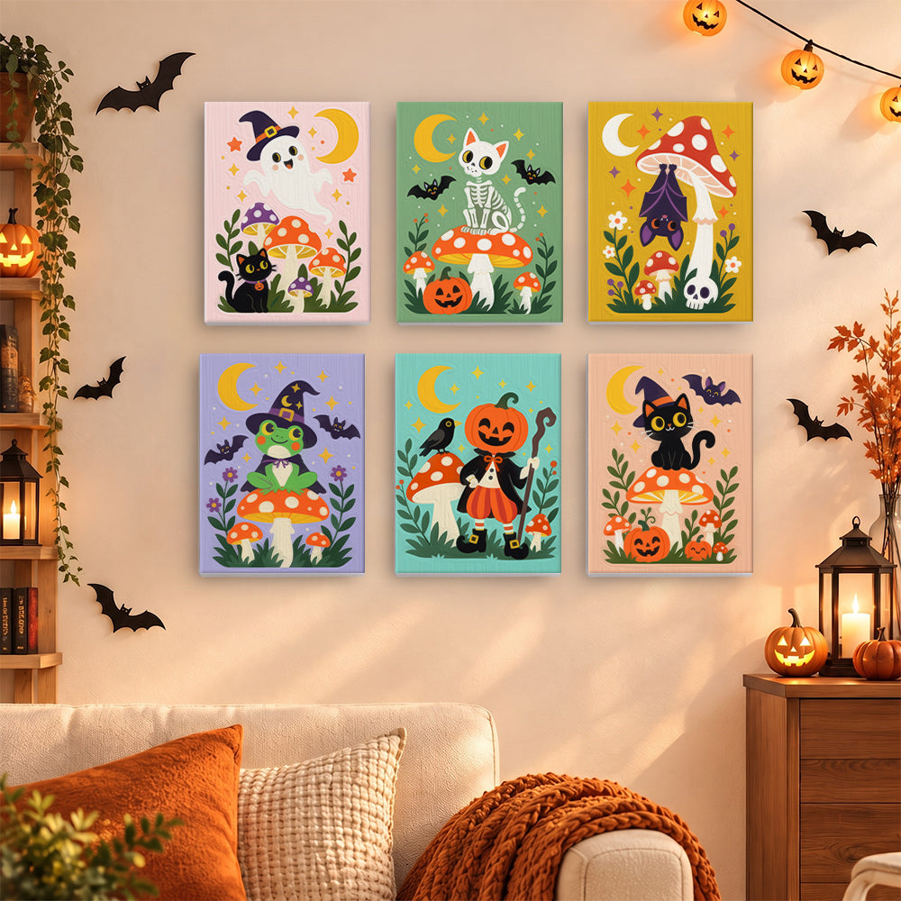 Toadstool Frog Witch and Bats mini paint by numbers – image 15