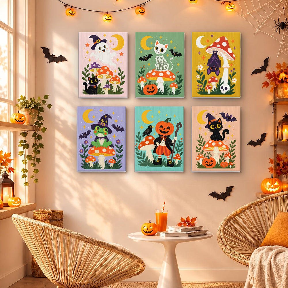 Toadstool Frog Witch and Bats mini paint by numbers – image 16