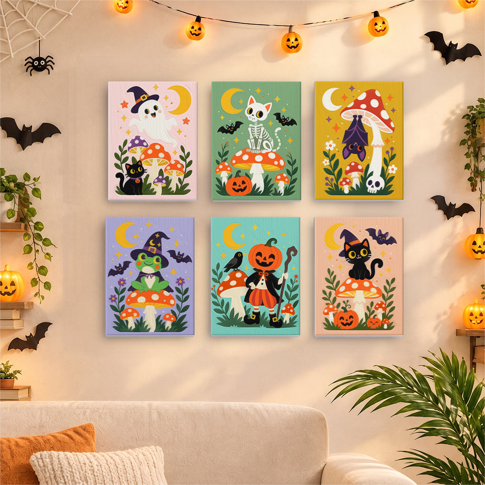 Toadstool Frog Witch and Bats mini paint by numbers – image 17