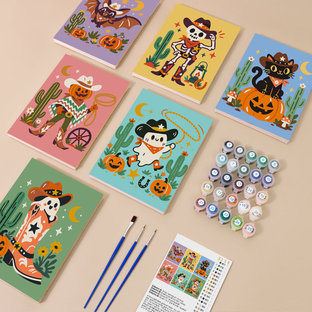 Wild West Skeleton Cowboys mini paint by numbers – image 1