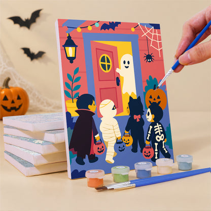 Red Door Trick-or-Treat Night mini paint by numbers – image 3