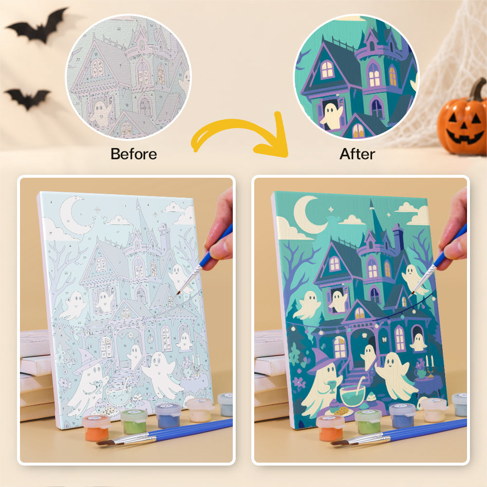 Red Door Trick-or-Treat Night mini paint by numbers – image 10
